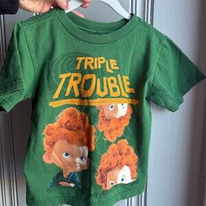 Disney Store Brave Merida Triplets Graphic T-Shirt Boys Green Size 2XS 2/3